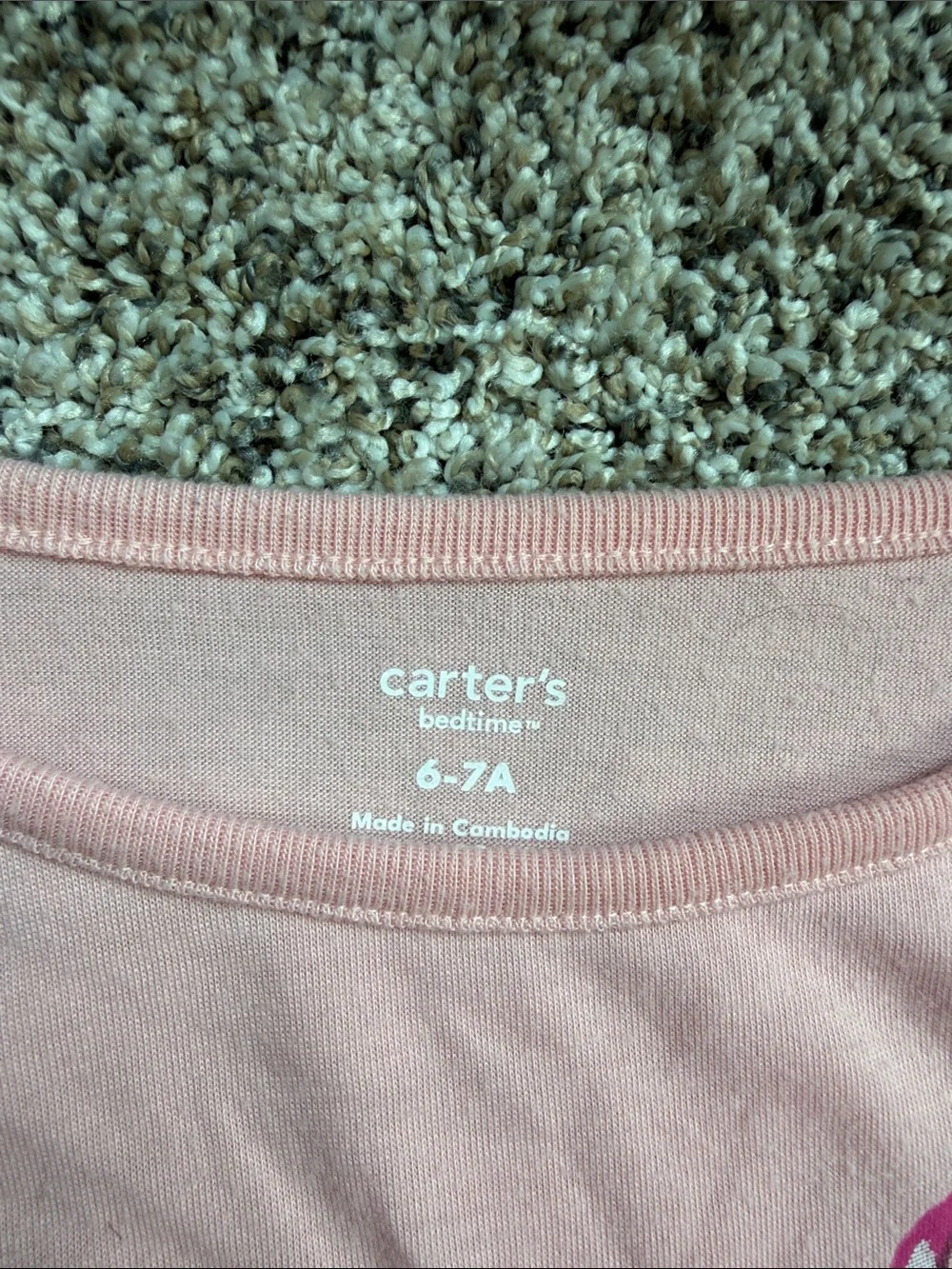 Carter's Bedtime Pink Girls' Nightgown - Size 6-7 - cherries